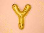 Ballon aluminium lettre Y doré (35cm)