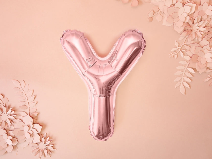 Ballon aluminium lettre Y rose gold (35 cm)