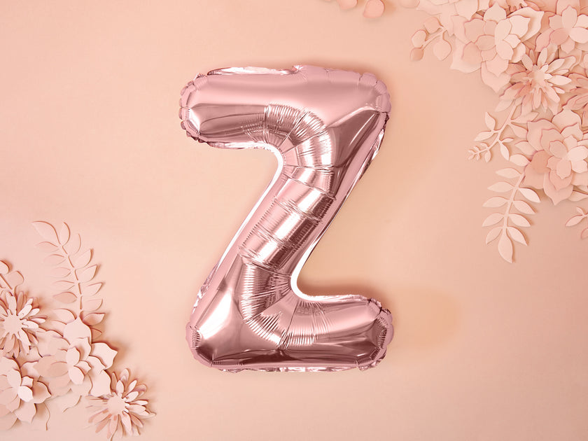 Ballon aluminium lettre Z rose gold (35 cm)