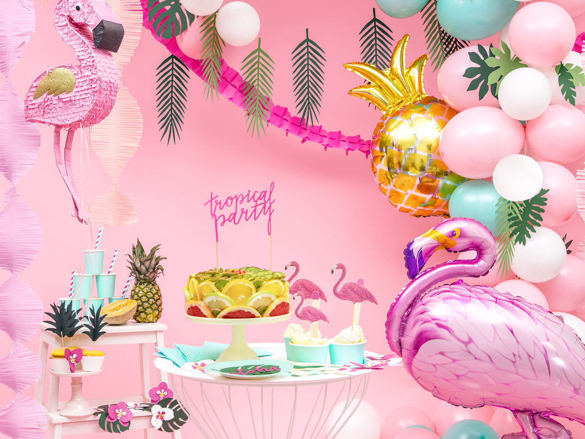 Ballon aluminium flamant rose - Aloha Turquoise