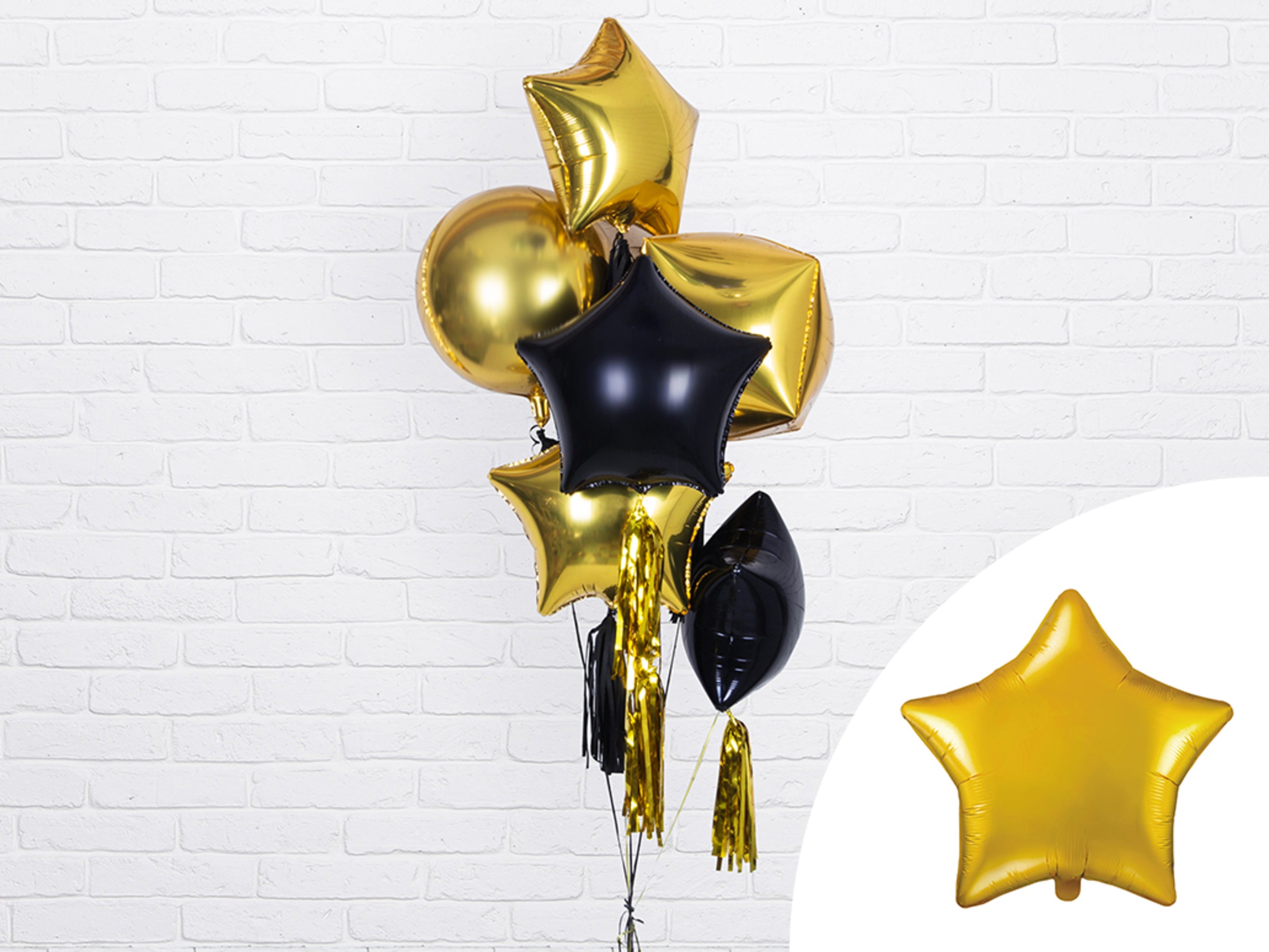 Ballon aluminium en forme d'étoile doré
