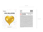 Ballon aluminium 45 cm en forme de cœur doré