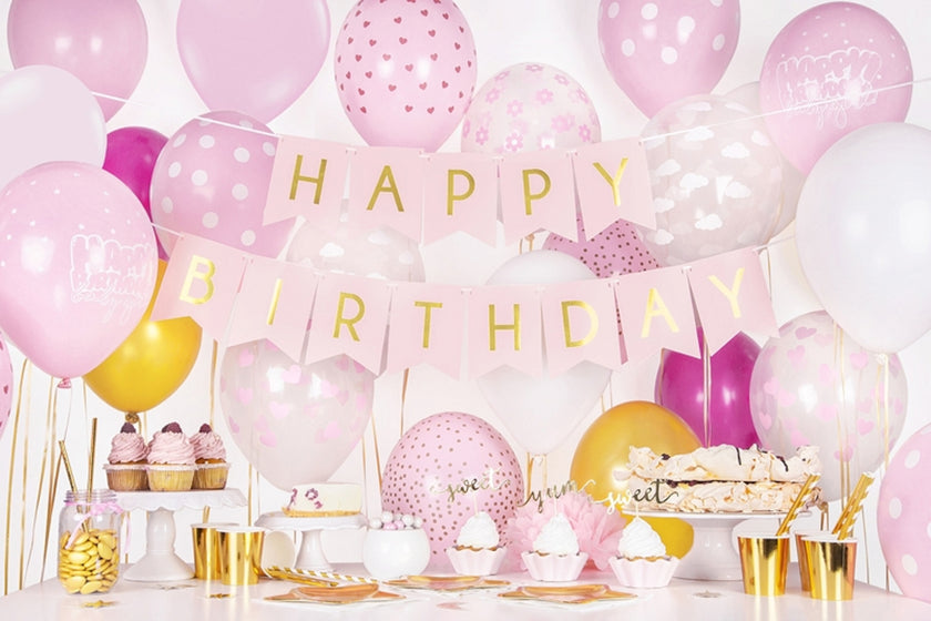 6 ballons transparents avec nuages blancs (30 cm)