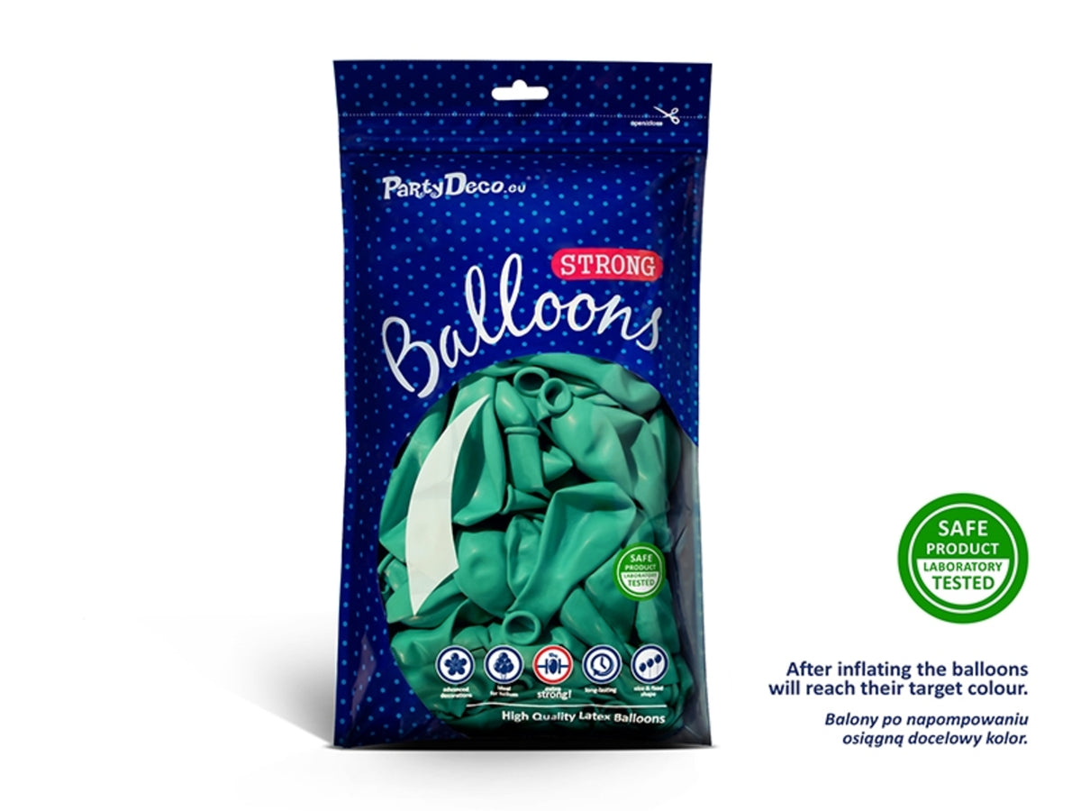 10 ballons extra résistants bleu aigue-marine (30 cm)