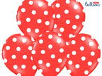 6 ballons corail à pois blancs (30 cm)