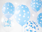 6 ballons bleu pastel à pois blancs (30 cm)