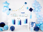6 ballons bleu pastel à pois blancs (30 cm)