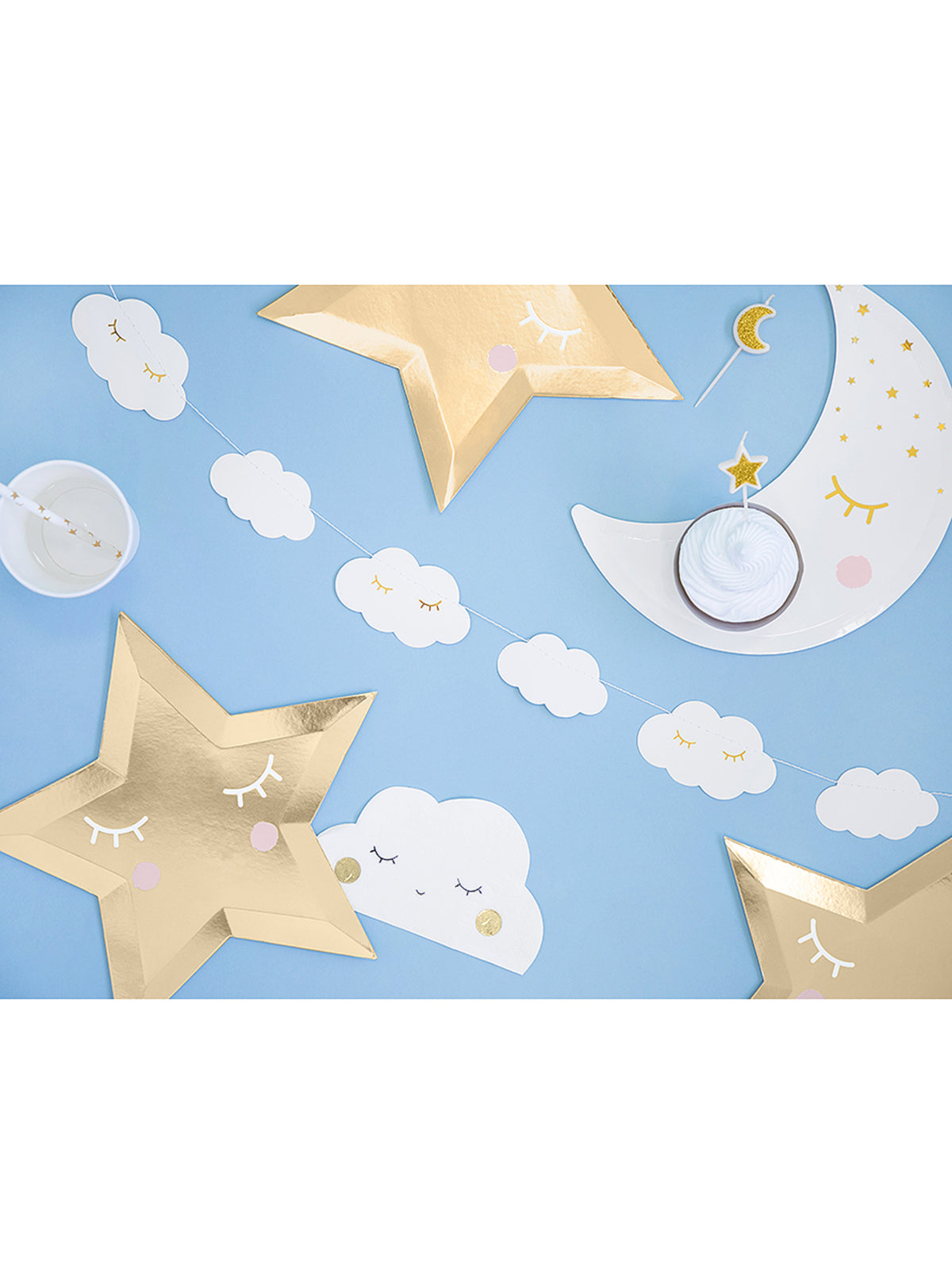 Guirlande nuages avec  cils - Little Star