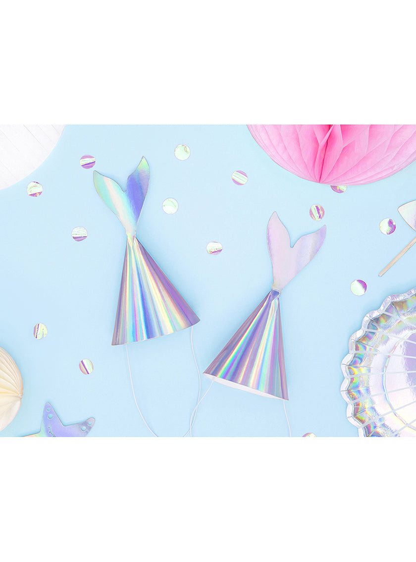 Chapeaux queue de sirène iridescents - Iridescent Mermaid - 6 unités