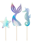Décoration pour gâteau queue de sirène iridescent - Iridescent Mermaid