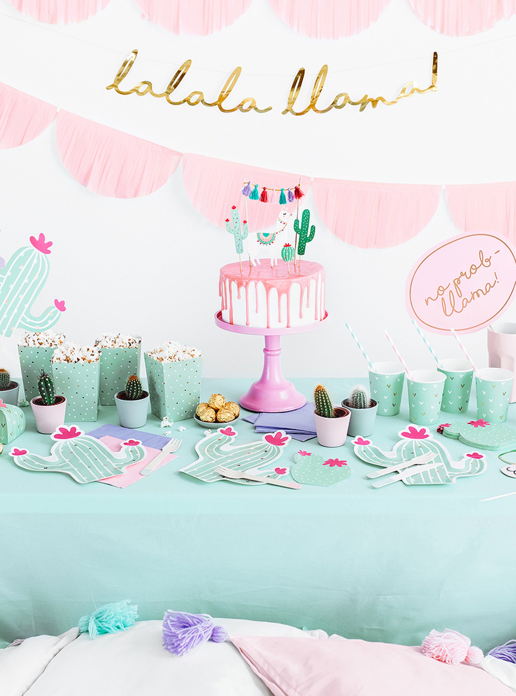 6 assiettes cactus (23 cm) - lama Party