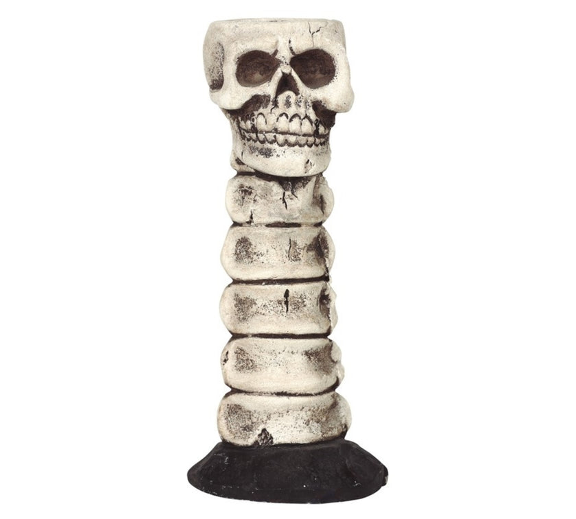 Bougeoir décoratif avec tête de mort (17 cm)