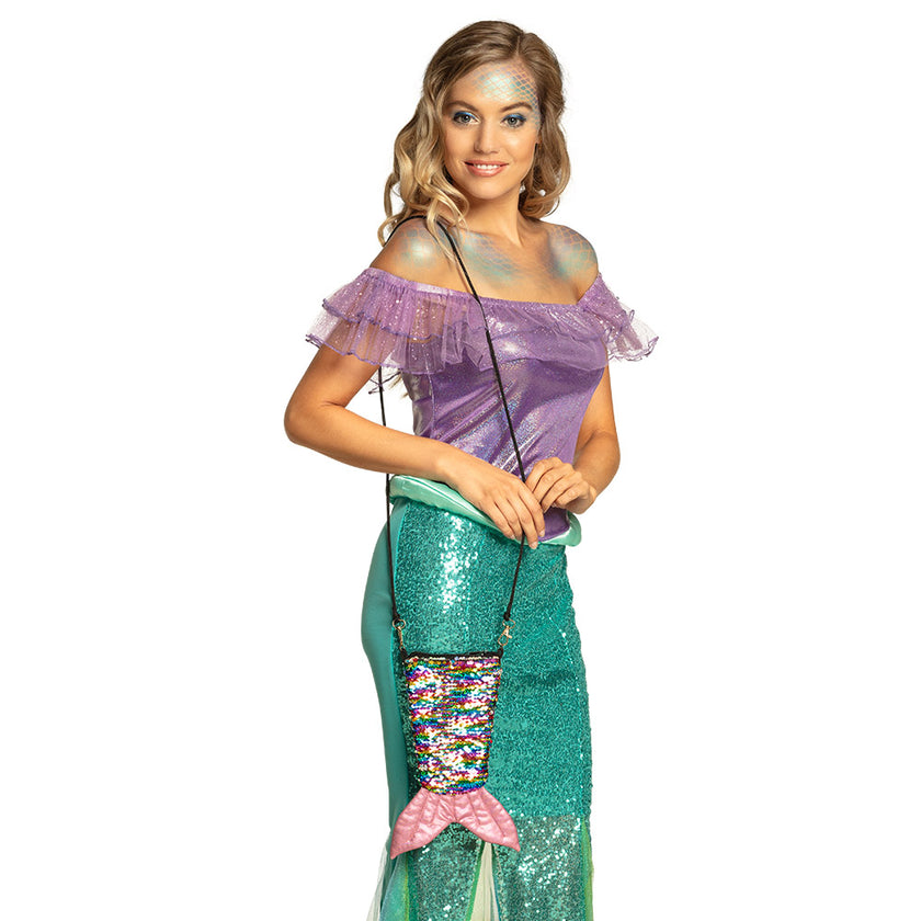 Sac sirène à paillettes multicolores femme