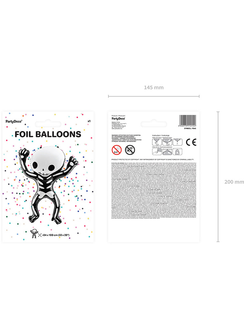 Ballon aluminium Squelette Halloween (84x10 cm)