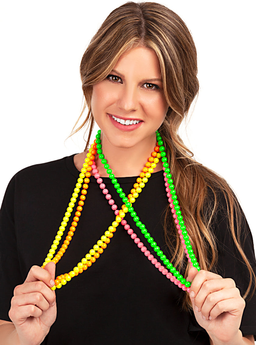 Collier de perles fluo