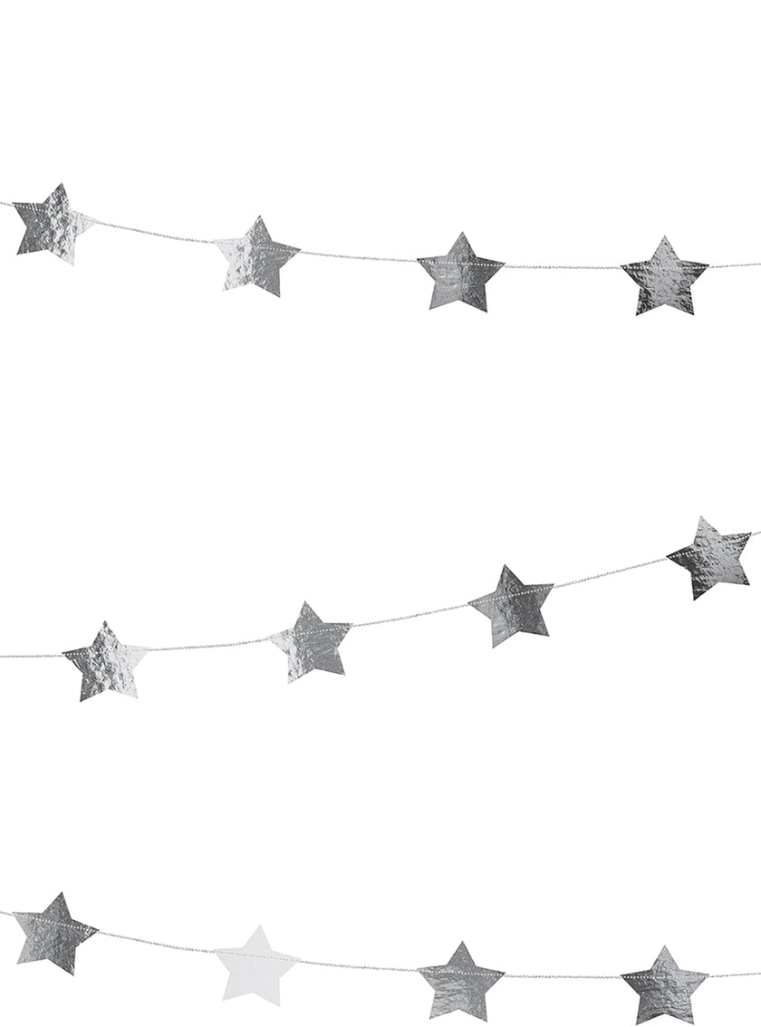 Guirlande étoiles argentées (3,6 m)