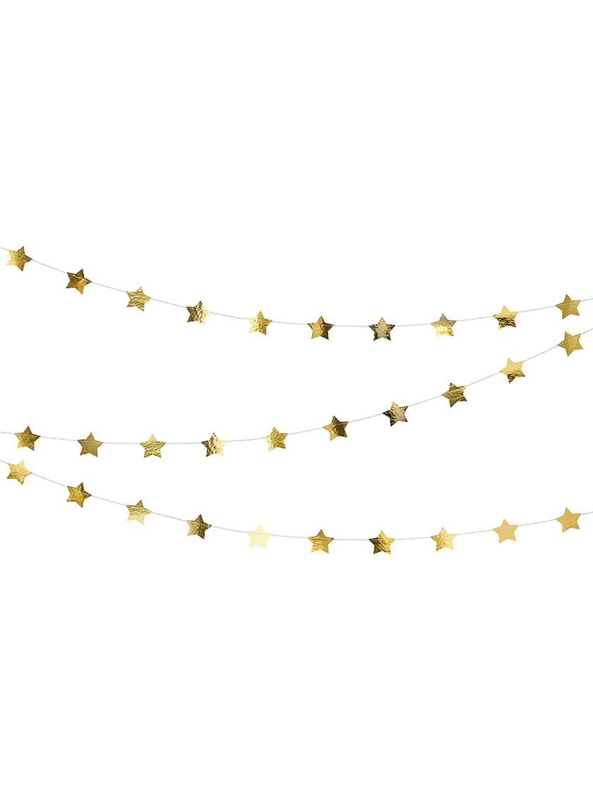 Guirlande étoiles dorées (3,6 m)