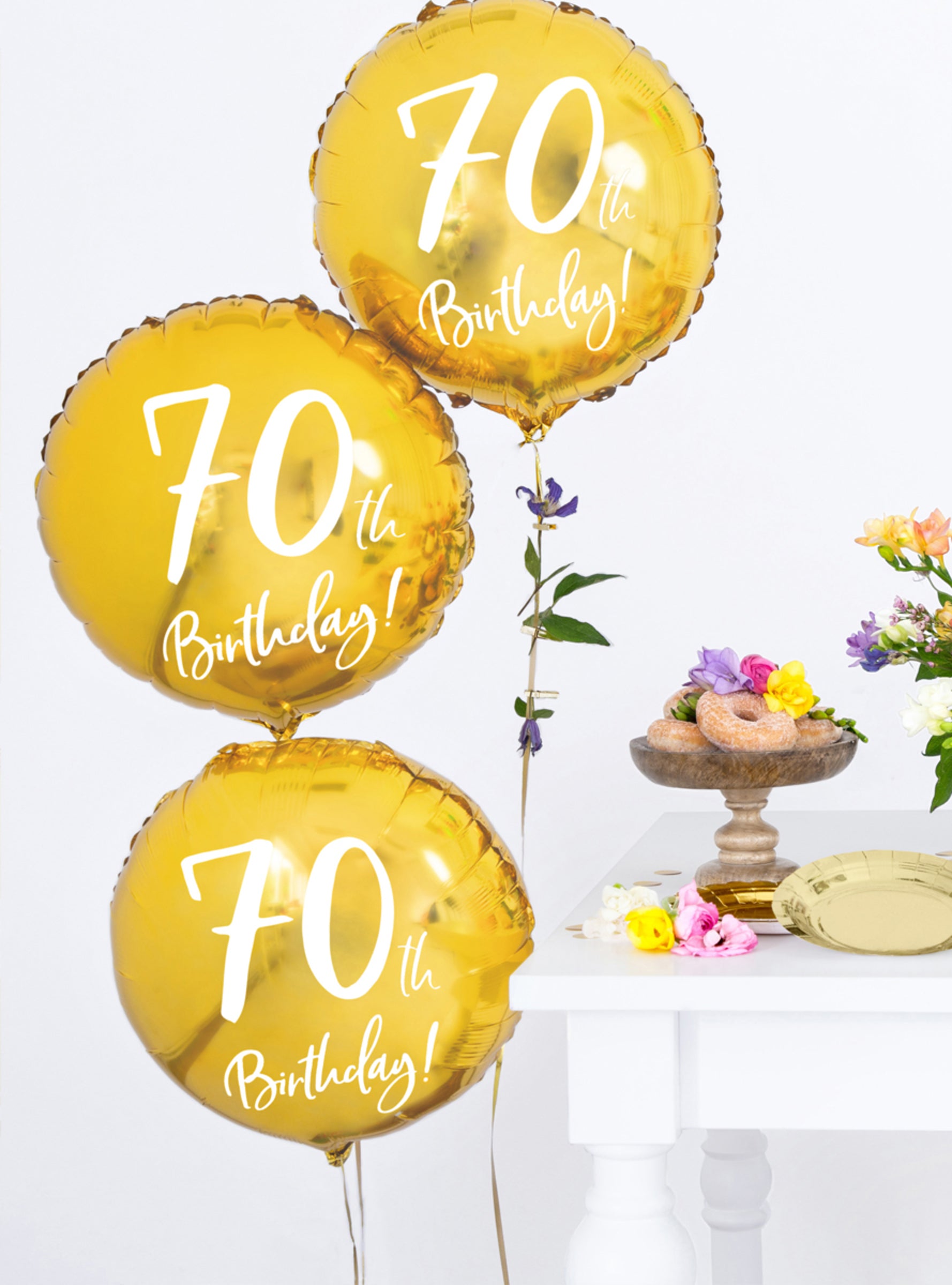 Ballon 80 th Birthday doré (45 cm)