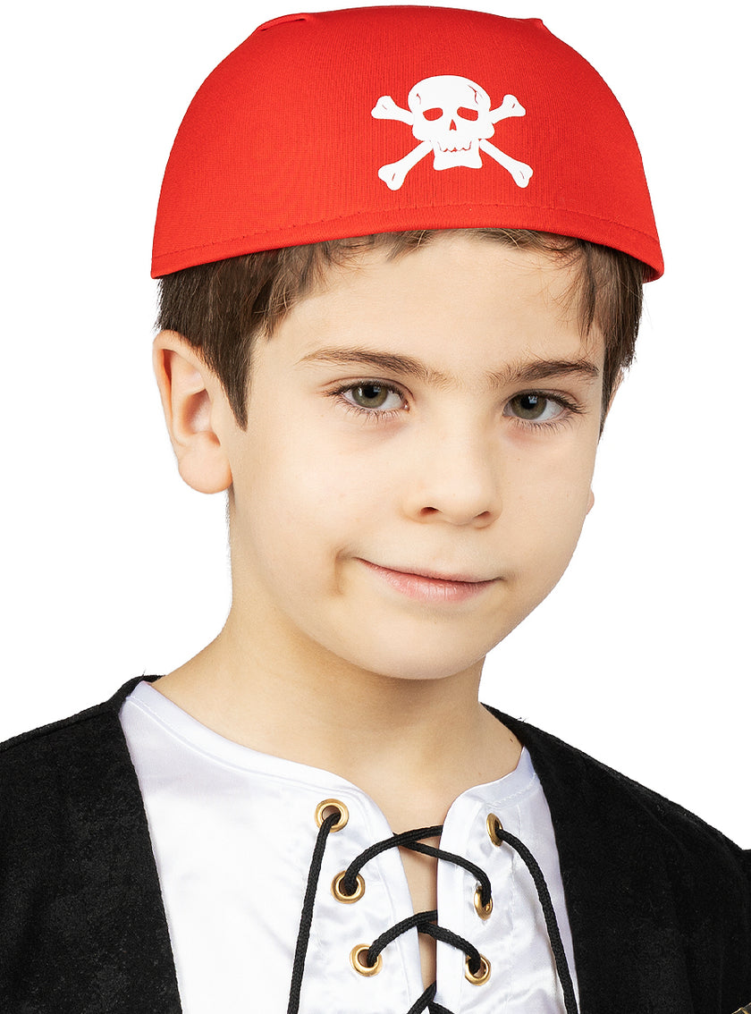 Bandana rouge têtes de mort enfant