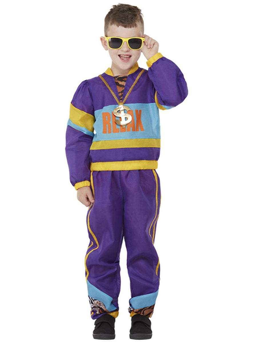 Déguisement années 80 violet enfant