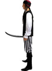 Déguisement pirate à rayures homme grande taille - Collection Blanc et Noir
