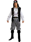 Déguisement pirate à rayures homme grande taille - Collection Blanc et Noir