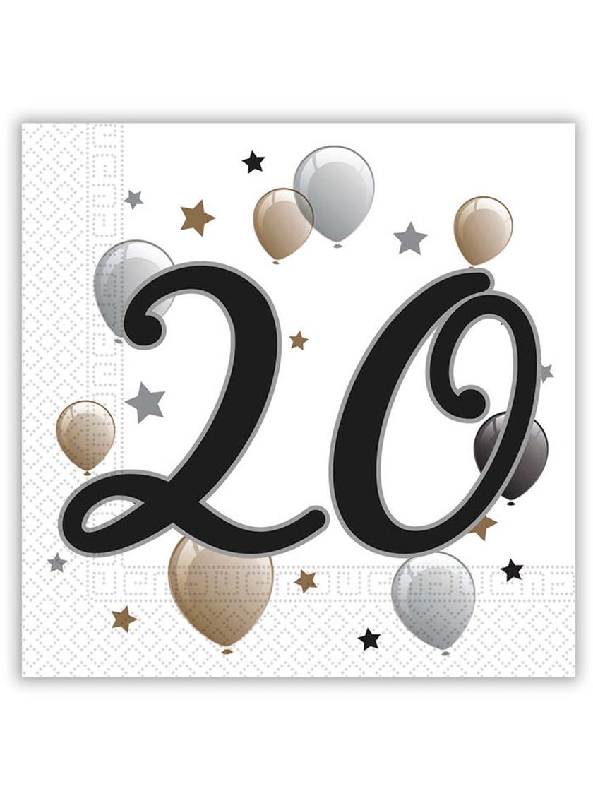 20 serviettes 20º ans  (33x33 cm)