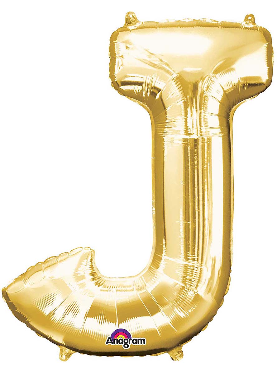 Ballon aluminium lettre J doré (86 cm)