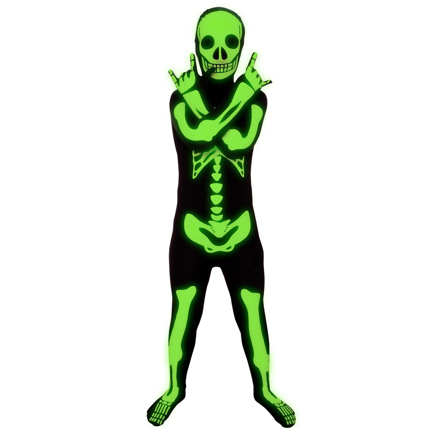 Déguisement de squelette brillant Morphsuits enfant
