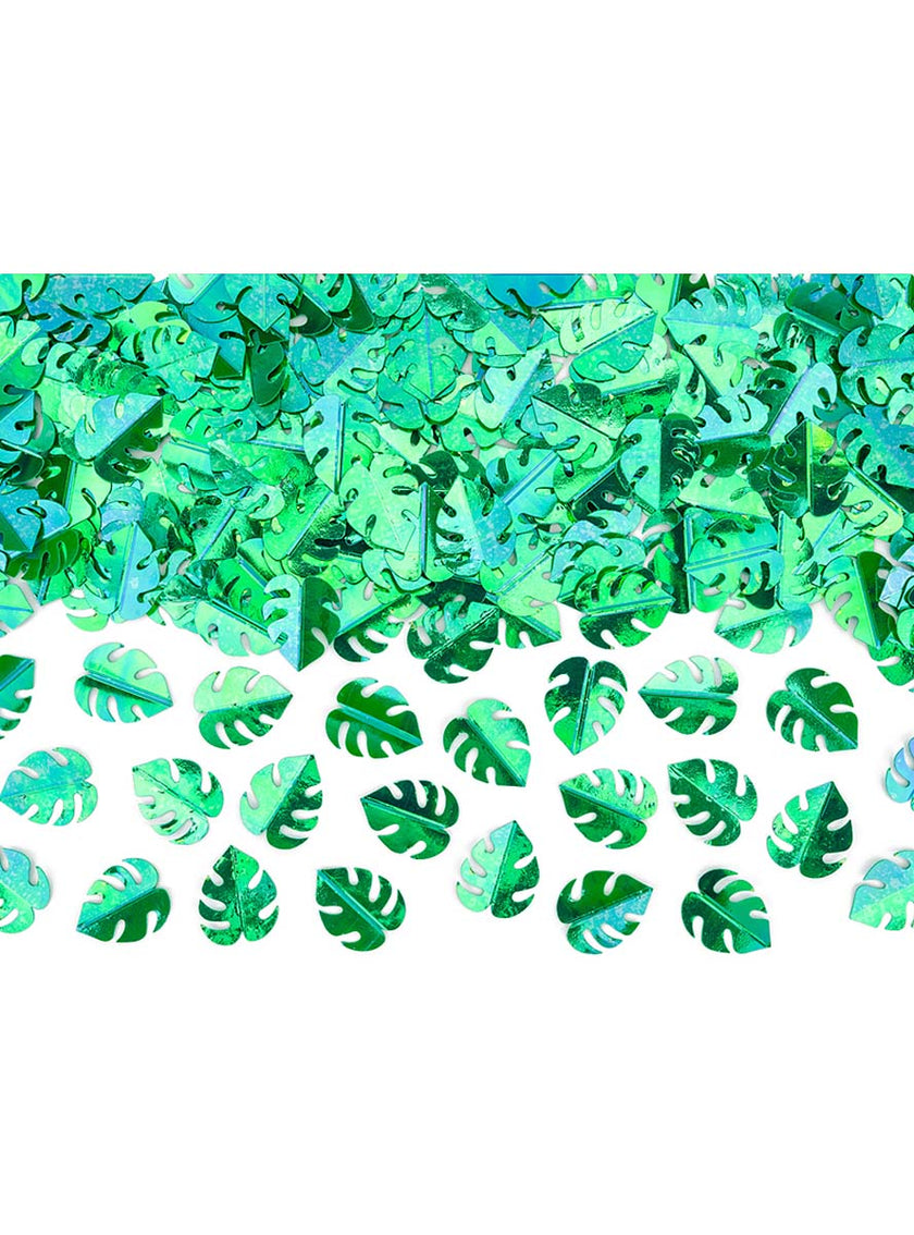 Confettis de table feuilles tropicales métallisées