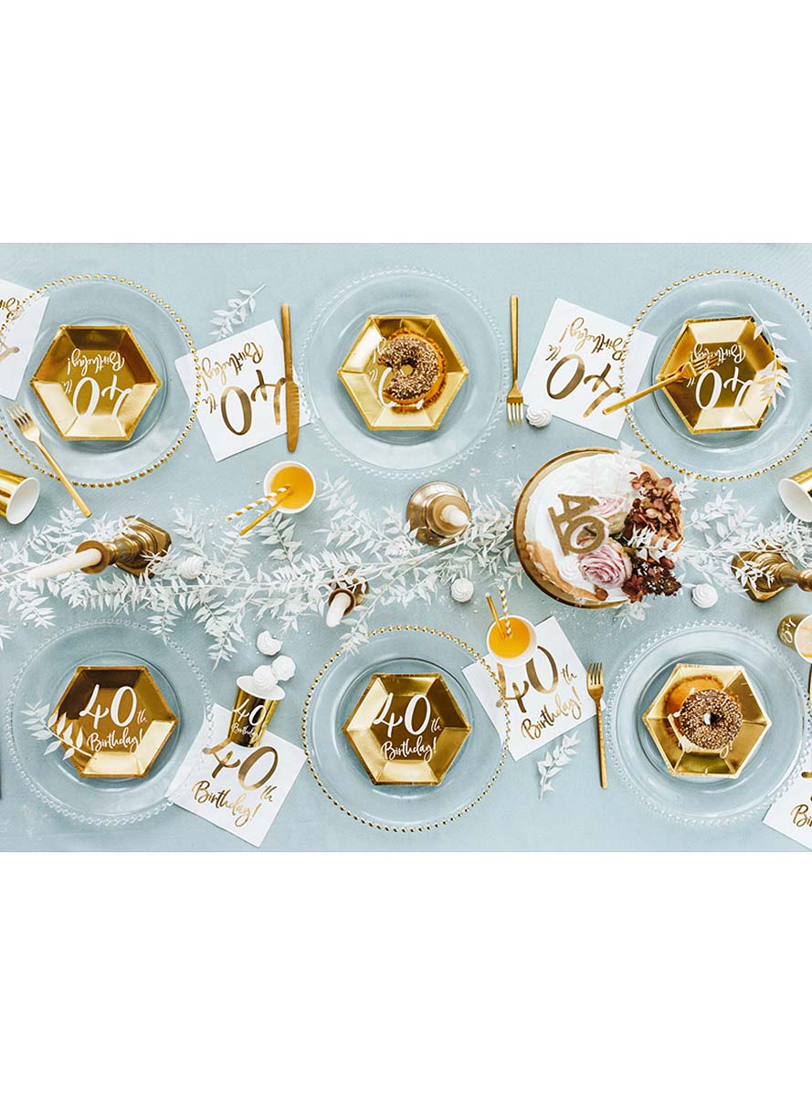 6 assiettes dorées 40 ans (20 cm)