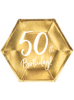6 assiettes dorées 50 ans (20 cm)