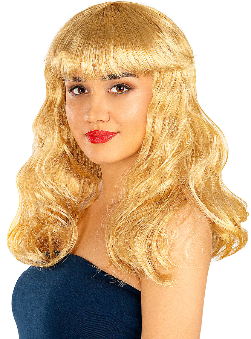 Perruque blonde à frange