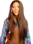 Perruque hippie brune