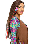 Perruque hippie brune