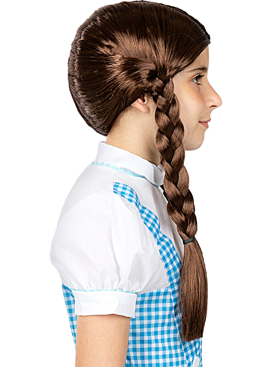 Perruque tresses brune fille