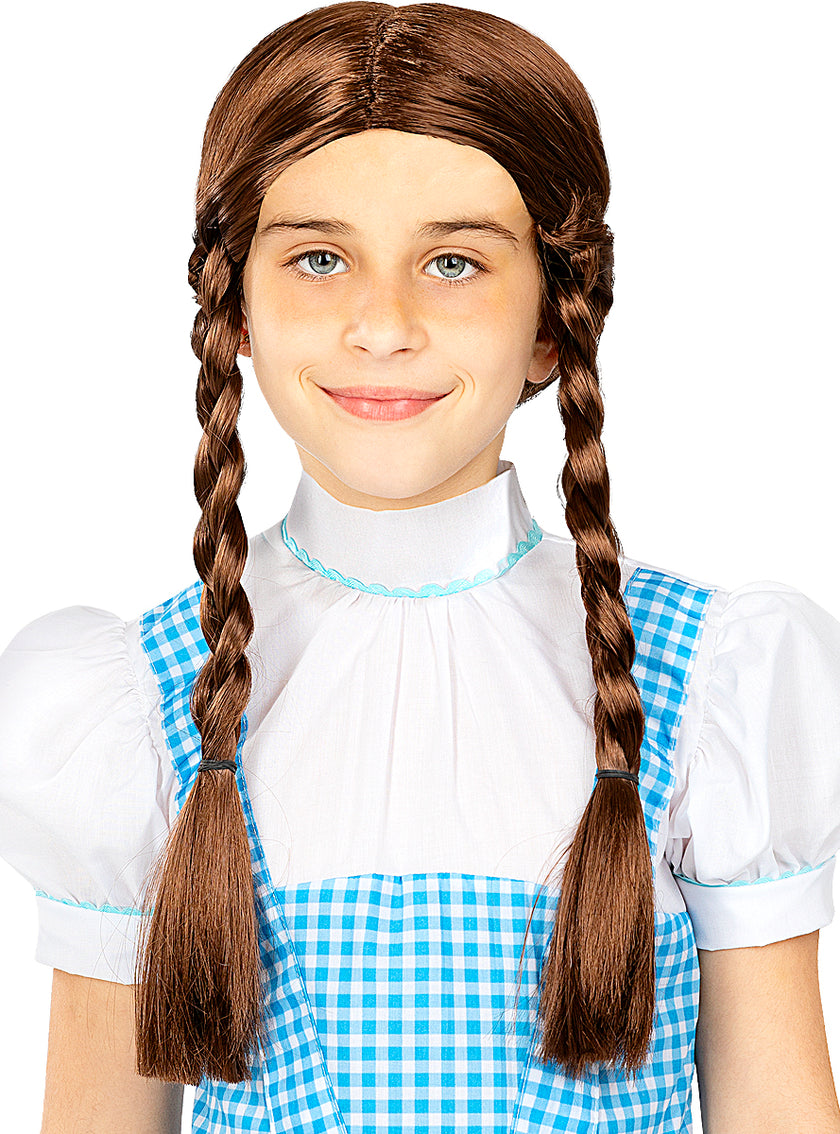 Perruque tresses brune fille