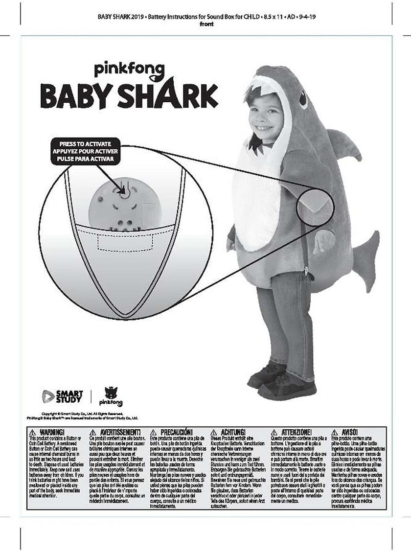 Déguisement Baby Shark pour enfant