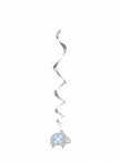Kit de 3 spirales à suspendre bleu éléphants baby Shower - Blue Floral Elephant