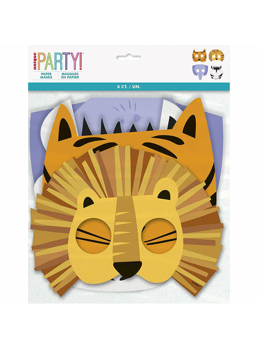 8 masques animaux - Animal Safari