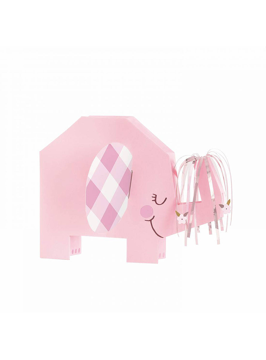 Centre de table éléphant rose baby Shower - Pink Floral Elephant