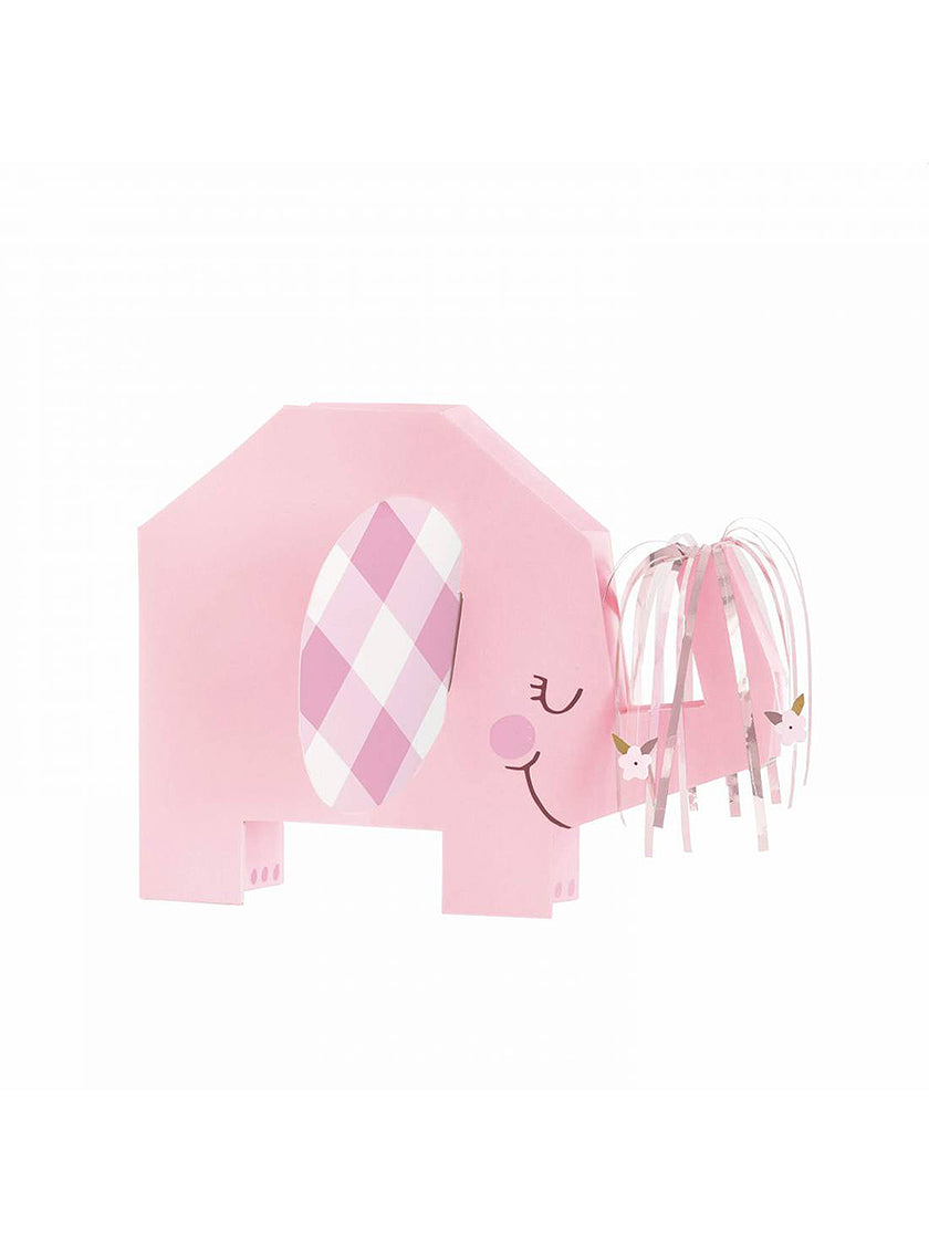Centre de table éléphant rose baby Shower - Pink Floral Elephant