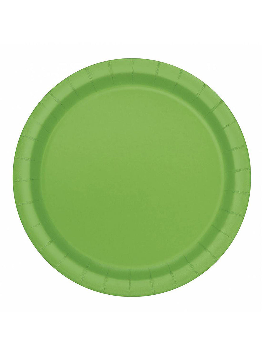 8 petites assiettes verte citron (18 cm) - Gamme couleur unie