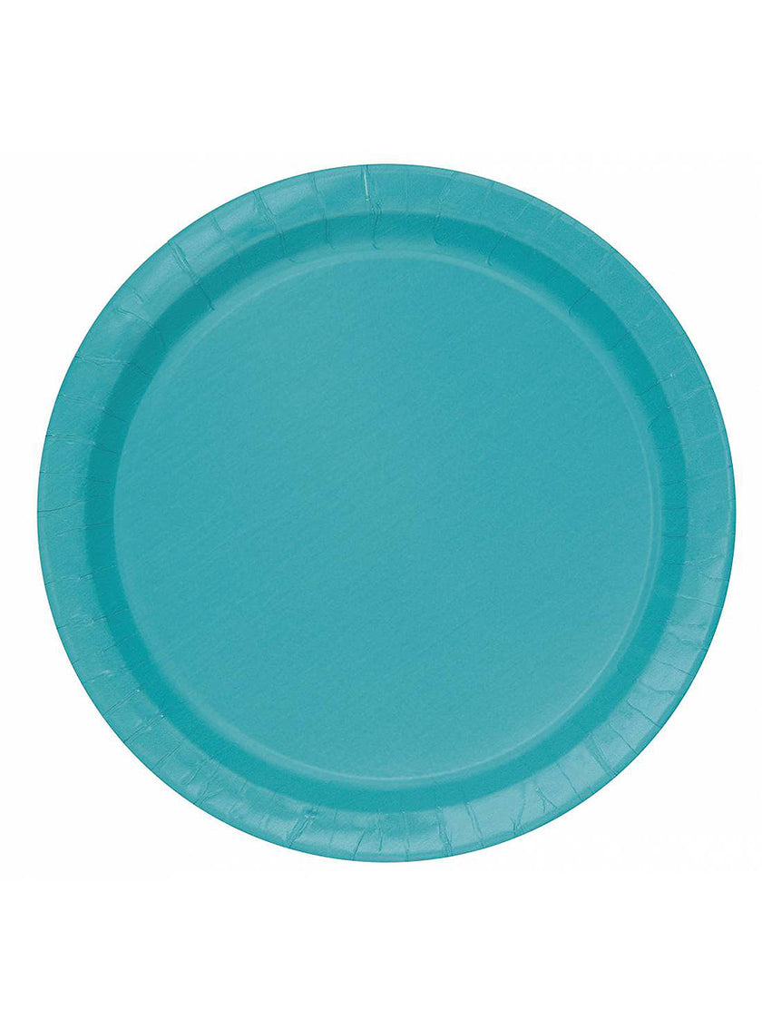 8 petites assiettes verte aigue-marine (18 cm) - Gamme couleur unie