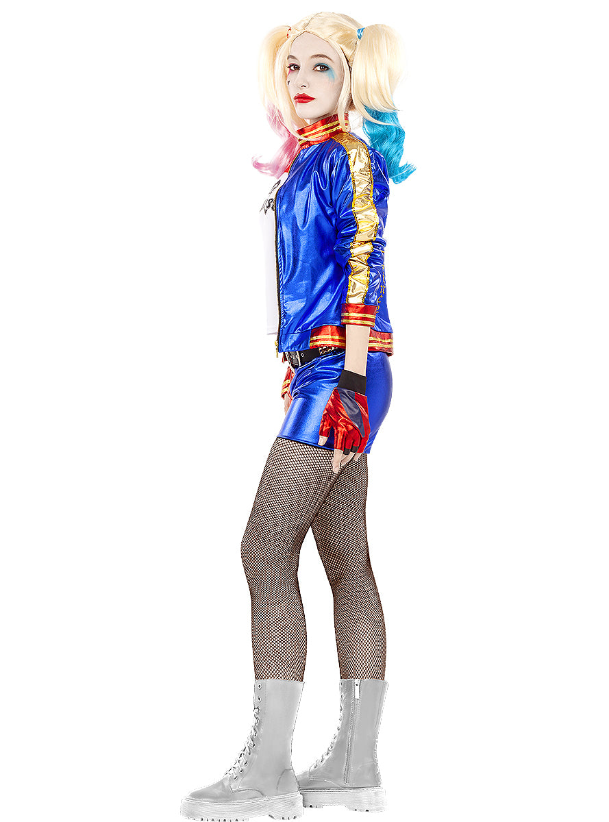 Déguisement Harley Quinn femme avec perruque et batte gonflable - Suicide Squad