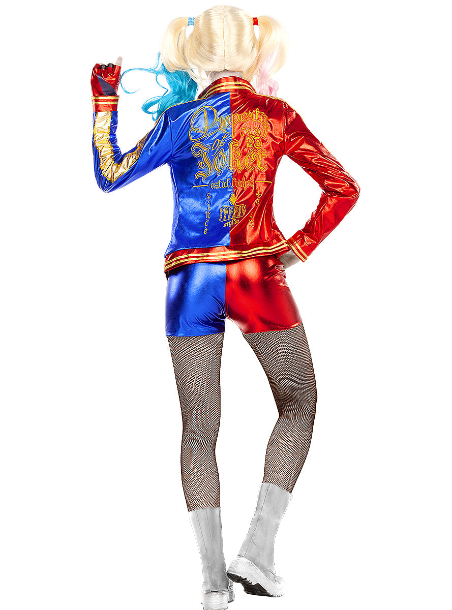 Déguisement Harley Quinn femme avec perruque et batte gonflable - Suicide Squad
