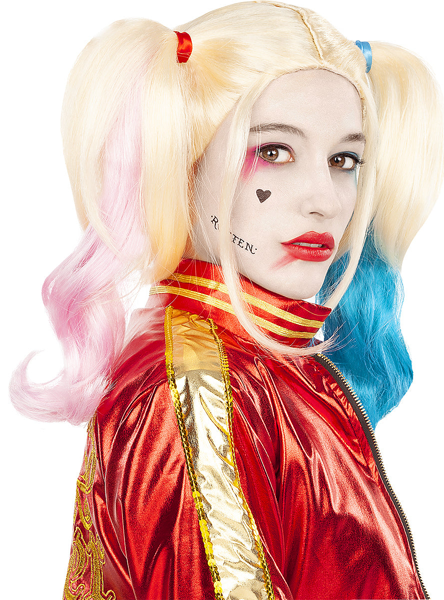 Déguisement Harley Quinn femme avec perruque et batte gonflable - Suicide Squad