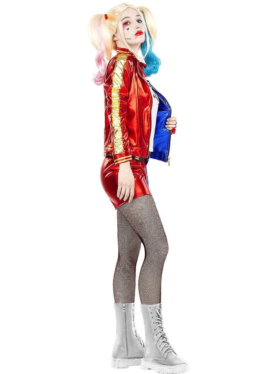 Déguisement Harley Quinn femme avec perruque et batte gonflable - Suicide Squad