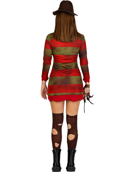 Déguisement Freddy Krueger femme avec chapeau - Les Griffes de la nuit