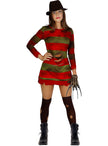 Déguisement Freddy Krueger femme avec chapeau grande taille - Les Griffes de la nuit